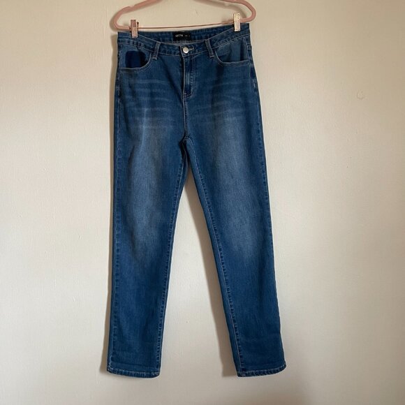 Decivi | Classic Straight Leg Mid Rise Stretch Denim Jeans Ankle Length Large - Picture 5 of 10